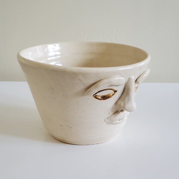 Two Faced Studio Art Bowl, Signed - Picture 10 of 16